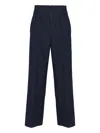 Maison Margiela Pleated Pinstripe Pants In Black
