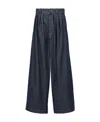 Maison Margiela Pleated Trousers Woman Blue In Black