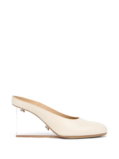 Maison Margiela Plexi Wedge Mules In Neutral