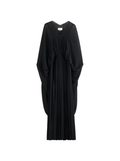 Maison Margiela Plissé-effect Maxi Dress In Black