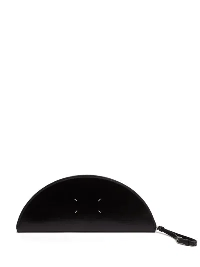 Maison Margiela Large Half Moon Clutch In Leather In Black