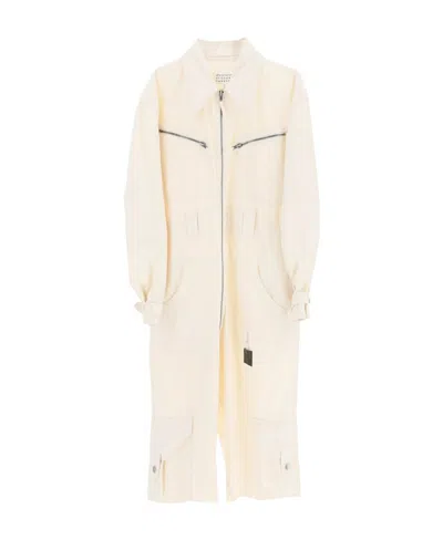 Maison Margiela Pocket-detail Knee-length Playsuit In White