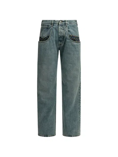 Maison Margiela Pocket Square Jeans In Blue
