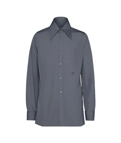 Maison Margiela Pointed Collar Long-sleeved Shirt In Gray