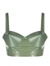 Maison Margiela Adjustable Balconette Bra With Wide Shoulder Straps In Green