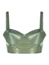 Maison Margiela Adjustable Balconette Bra With Wide Shoulder Straps In Green