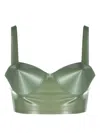 Maison Margiela Adjustable Balconette Bra With Wide Shoulder Straps In Green