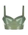 Maison Margiela Adjustable Balconette Bra With Wide Shoulder Straps In Green