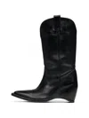 Maison Margiela Mid Calf Boots Pointed Toe Pull Tabs In Black