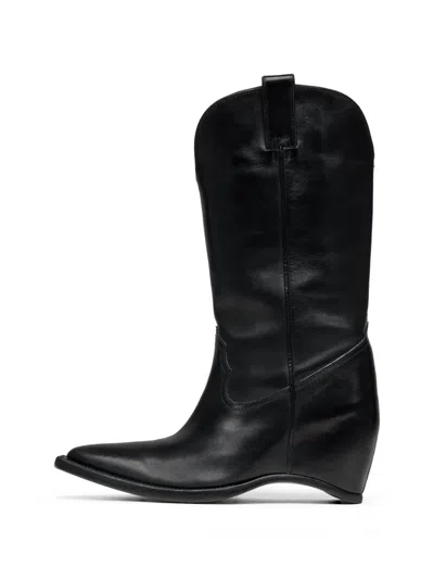 Maison Margiela Pointed High Boots In Black