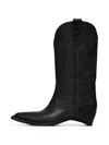 Maison Margiela Heel-less Western Leather Boots In Black