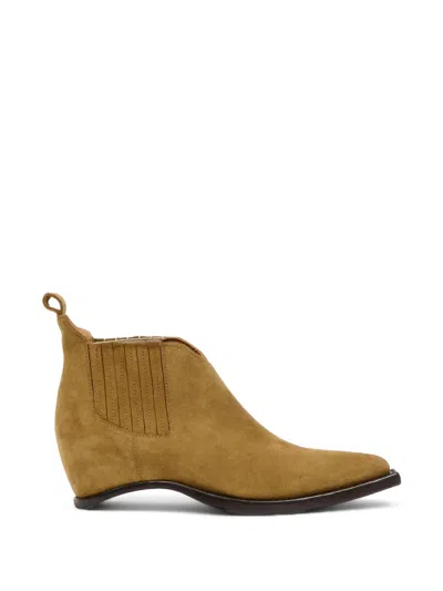 Maison Margiela Heel-less Western Chelsea Boots Woman Camel In Brown