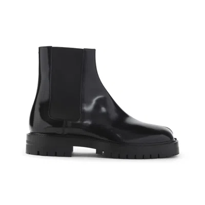 Maison Margiela Black Tabi Chelsea Ankle Boots Men In Multi