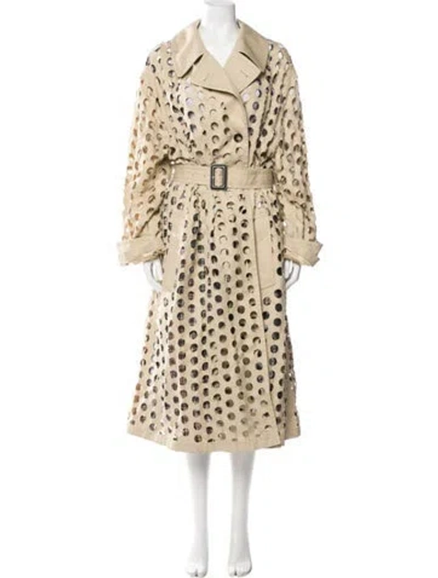 Pre-owned Maison Margiela Polka Dot Print Trench Coat In Neutral