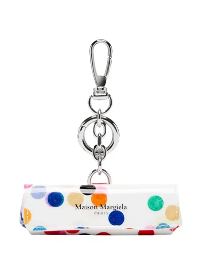 Maison Margiela Polka-dot Lipstick Holder Keyring In Multi