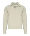 Maison Margiela Ribbed Long Sleeve Top In Neutral