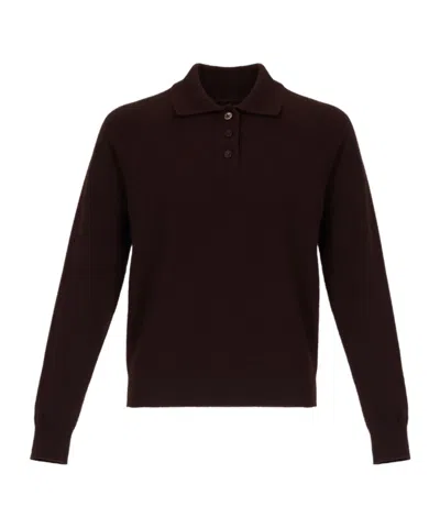 MAISON MARGIELA POLO COLLAR RIBBED KNIT TOP