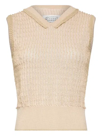 Maison Margiela Polo-collar Vest In Neutral