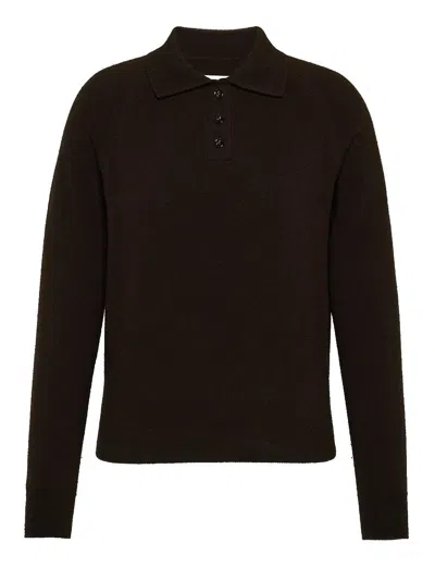Maison Margiela Polo Knit In Brown