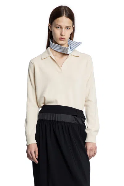 Maison Margiela Polo Knit Top In Neutral