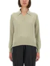 Maison Margiela Ribbed Long Sleeve Top In Gray