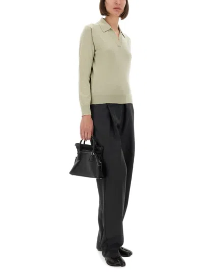 Maison Margiela Green Virgin Wool Polo Shirts