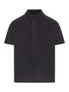 Maison Margiela Polo Shirt In Stretch Technical Fabric In Black