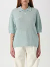 Maison Margiela Short-sleeved Knitted Polo Top In Green