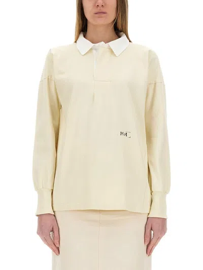 Maison Margiela Polo Shirt With Print In White