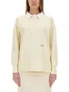 Maison Margiela Polo Shirt With Print In Yellow