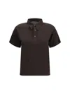 Maison Margiela Short Sleeved Buttoned Polo Shirt In Brown