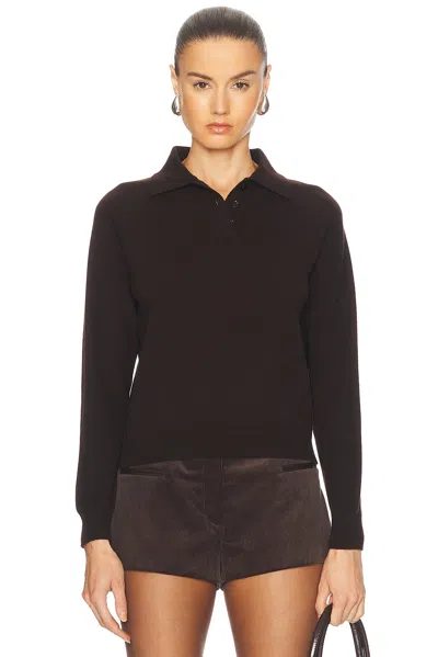 Maison Margiela Polo Sweater In Dark Brown