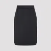 Maison Margiela High-waisted Satin Midi Skirt Slit Detail In Black