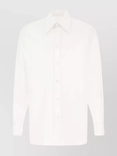 Maison Margiela Poplin Cotton Shirt Buttoned Cuffs In White