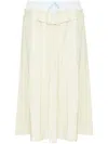 Maison Margiela Viscose Midi Skirt With Contrasting Waistband In Yellow