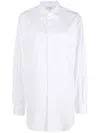 Maison Margiela Relaxed Fit White Shirt With Pointed Collar And Curved Hem In White