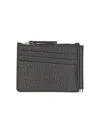 Maison Margiela Textured Black Leather Card Holder With Logo In Black