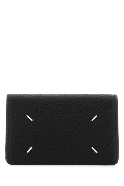 Maison Margiela Portacarte In Pelle In Black
