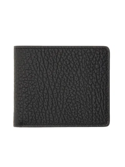 Maison Margiela Logo Cowhide Leather Wallet In Black