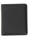 Maison Margiela Textured Leather Compact Bifold Wallet In Black