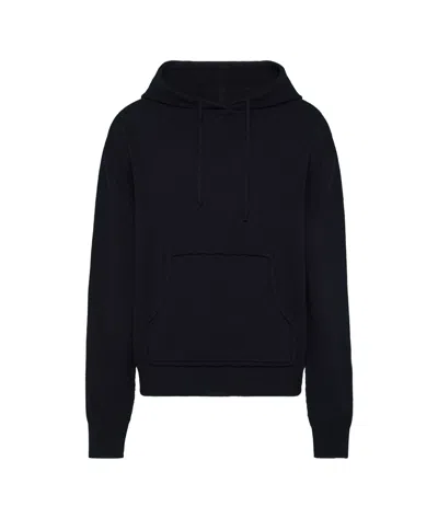 Maison Margiela Pouch-pocket Kntited Hoodie In Black