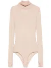 Maison Margiela Maison Martin Margiela Women Body Collo Alto Semitrasparente In Powder