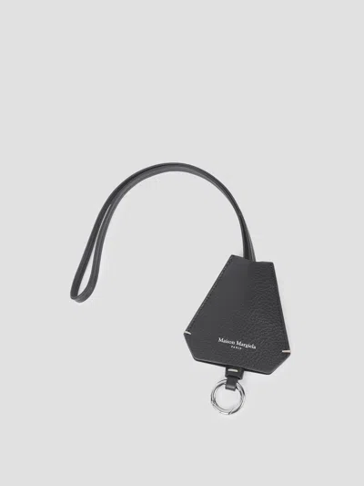 Maison Margiela Premium Leather Key Ring In Orange