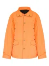 Maison Margiela Collared Padded Jacket With Double Front Pockets In Orange