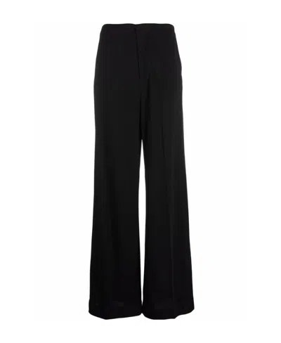 Maison Margiela Pressed-crease Four-stitch Palazzo Trousers In Black