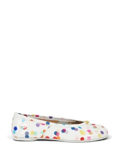 Maison Margiela Printed Ballet Flats In White