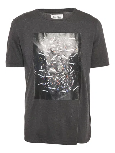 Pre-owned Maison Margiela Printed Cotton T-shirt In Gray
