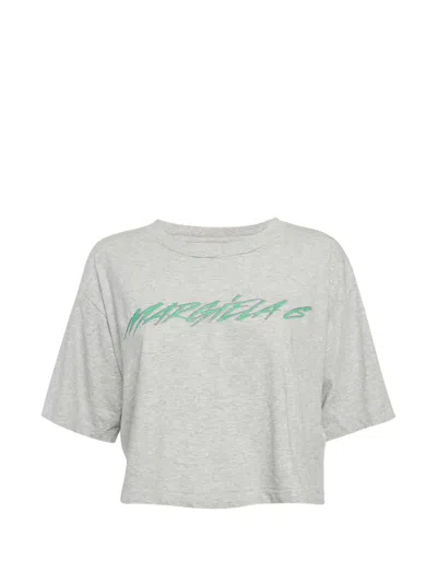 Pre-owned Maison Margiela Printed Cropped T-shirt In Gray