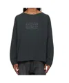 Maison Margiela Black Printed Logo T-shirt In Washed Black
