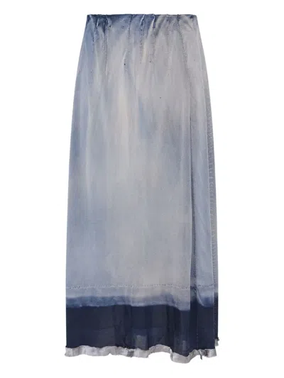 Maison Margiela Printed Skirt In Blue